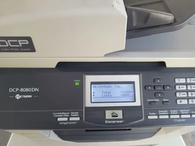 Vendo Impressora Multifuncional Brother DCP-8080DN, duplex, rede, funcionando. LEIA.