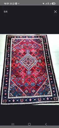 TAPETE PERSA SHIRAZ IRANIANO VERMELHO GEOMÉTRICO FLORAL