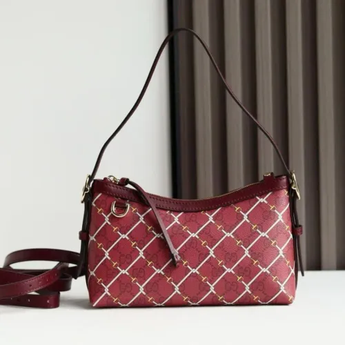 bolsa nova de couro legítimo cor vinho modelo italiano Gucci emblem com duas alças