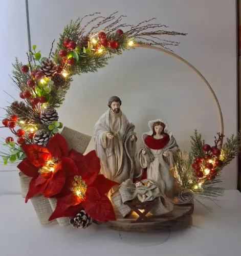 Enfeite de mesa de natal sagrada familia ler descrição 