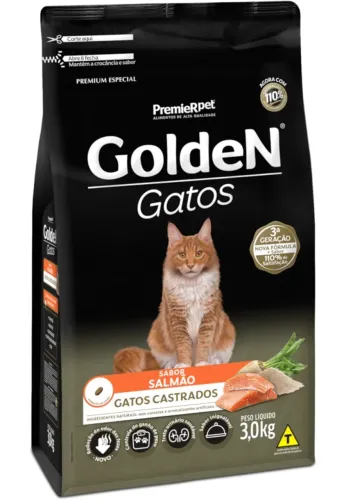 Golden Fórmula Gatos Castrados Salmão 3Kg