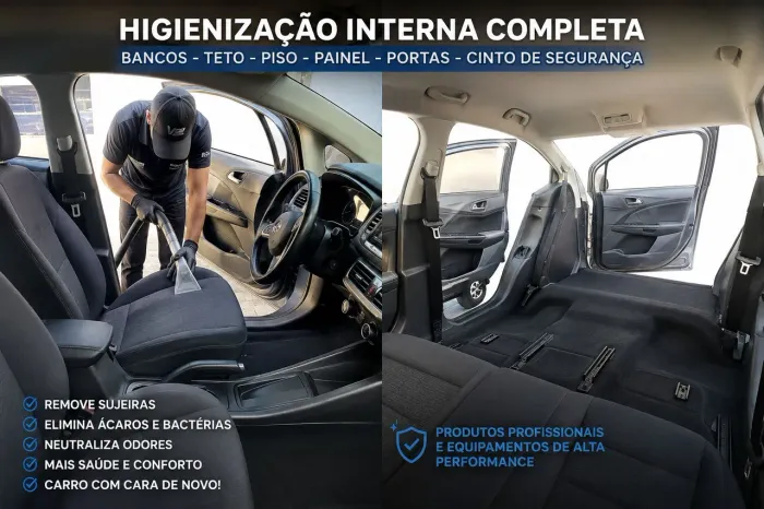 HIGIENIZAÇÃO INTERNA COMPLETA AUTOMOTIVA