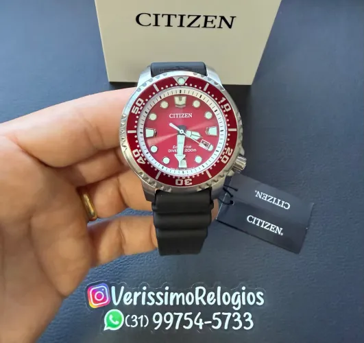 Relógio Citizen Marine Red Vermelho Novo Sem Uso