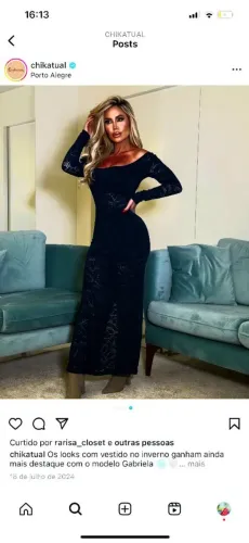 VESTIDO PRETO CHIKATUAL NOVO COM ELASTANO