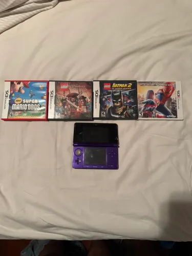 Nintendo 3DS Original CTR-001 Roxo + 4 Jogos Originais + Carregador