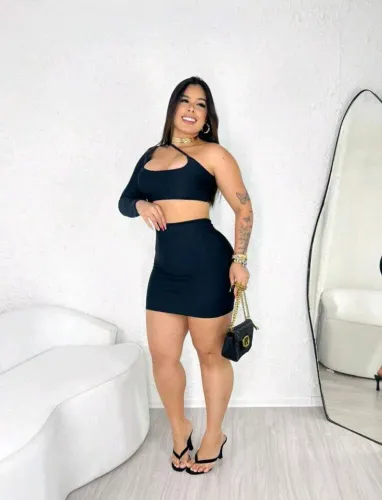 Vestido Tubinho Manga Longa Curto Colado Festa Balada Elegante Mula Manca