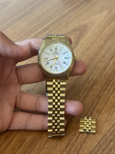 Champion Original Relógio Dourado Funcionando Perfeitamente