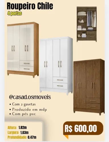 Guarda roupa Chile 4 portas