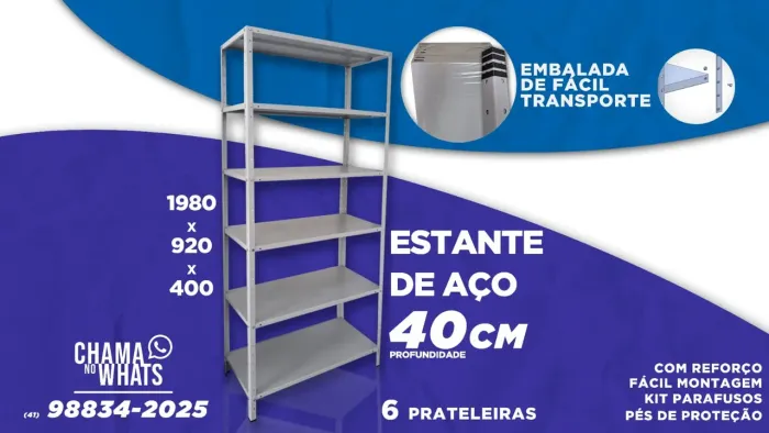 ESTANTE DE AÇO NOVAS EMBALADO DE FÁBRICA