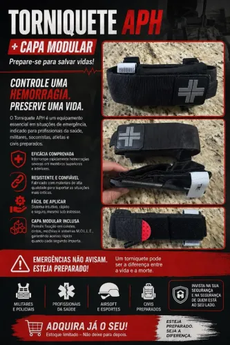 Torniquete de Segurança Tático APH + Capa modular