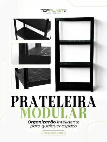 Estante de plástico multiuso 4 prateleiras