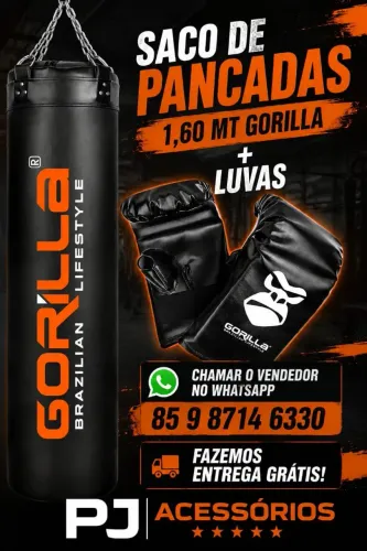 Saco de pancadas 1,60 MT Gorilla e luvas. entrega grátis