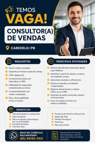 Consultor(a) de Vendas (Segmento Automotivo)