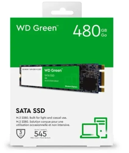 Ssd 480Gb m.2 2280 NVMe PCIe Gen 3x4 Western Digital Wd Green SN350 Wds480g2g0c