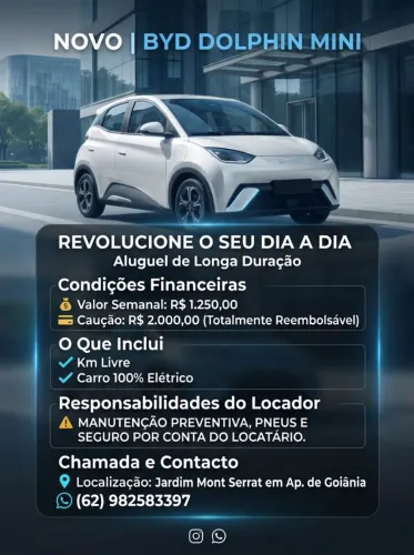 Aluguel BYD Dolphin Mini