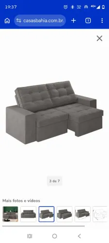 SOFÁ 3 LUGARES RETRÁTIL RECLINÁVEL 191 CM