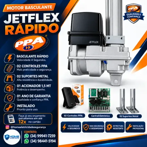 Portões Eletrônicos / Motor Basculante PPA JetFlex 4 Segundos