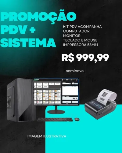Kit PDV com Sistema de Vendas incluso NÃO fiscal SEM mensalidade.