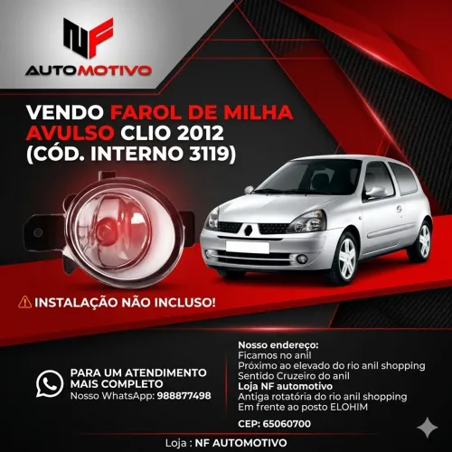 Farol milha clio 2012