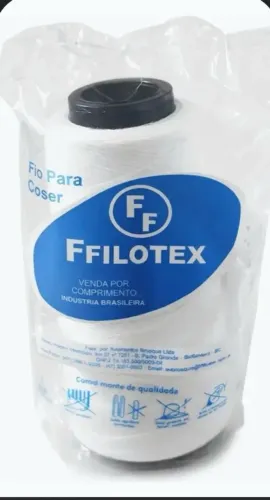 Linha para costura branca reta
