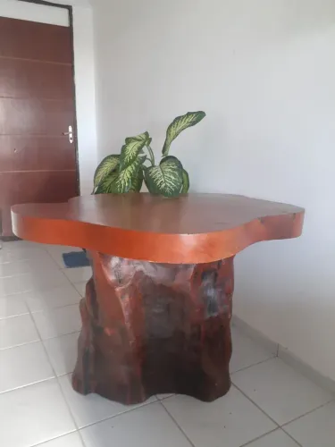 Mesa toda em madeira bruta 