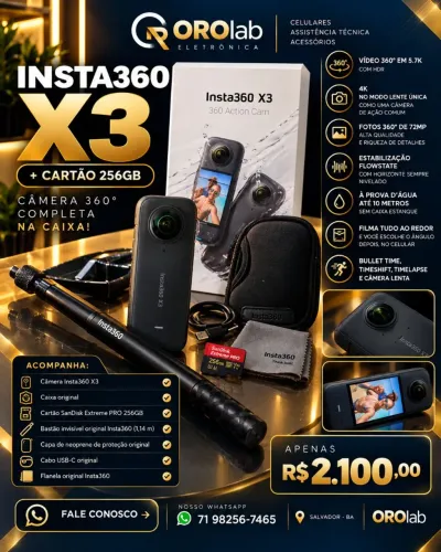 Câmera insta360 x3