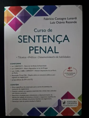 Livro Curso de Sentença Penal Fabricio Lunardi Juspodivm 4a Ed