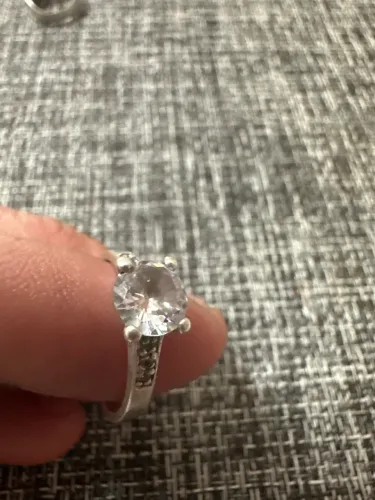 Anel solitário Prata 