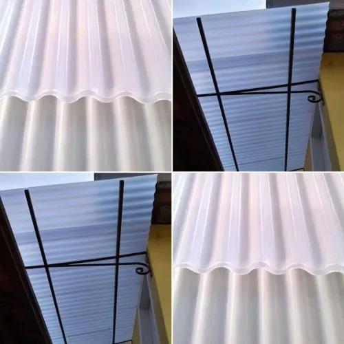 Telhas leitosas onduladas
