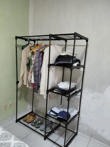 Arara Cabideiro Para Roupa Duplo Cabides Sapateira Multiuso