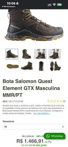 Bota de trilha nova importada