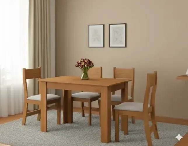 Mesa de jantar pallace com 4 cadeiras brisa