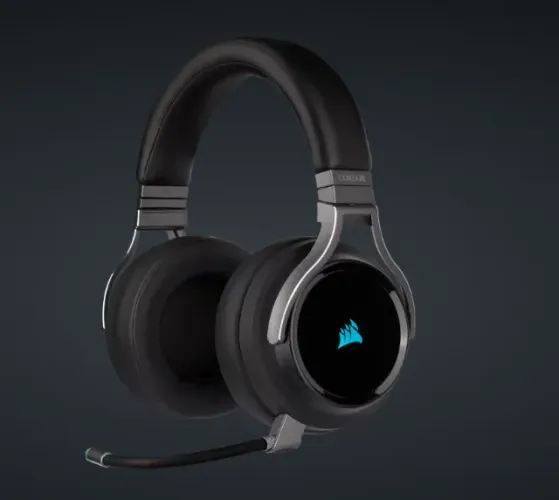Headset gamer de alta fidelidade VIRTUOSO RGB WIRELESS ? Carbono