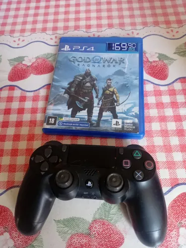 Controle original ps4 e jogo GOD of WAR RAGNAROK