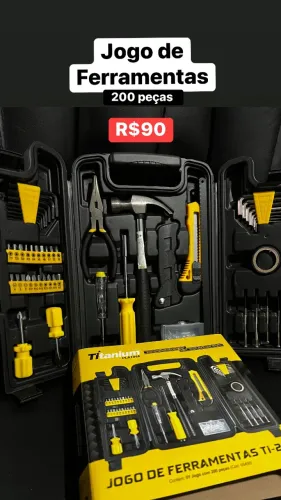 Kit Ferramentas 200 peças Titanium, Pronta Entrega!