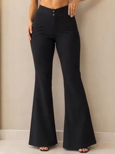 Calça feminina Le Lis Blanc Flare preta tamanho 38