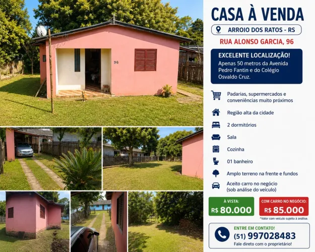 CASA À VENDA EM ARROIO DOS RATOS - RS
