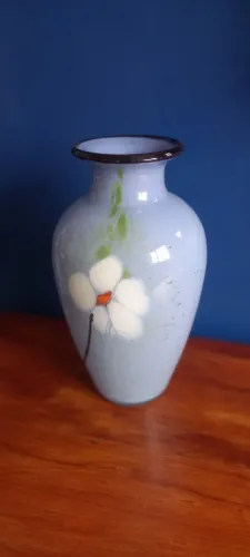 Vaso grande em murano azul 30x16cm