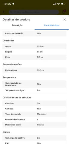 Tanquinho 15kg