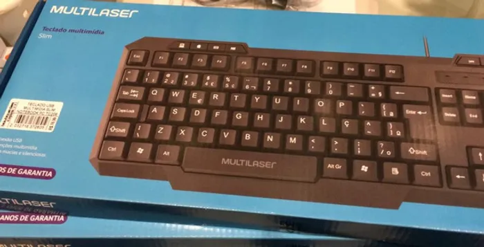 Teclado Multimídia Multilaser Usb Slim Preto Pc Notebook TC206
