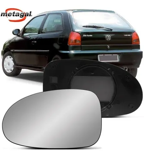 Lente Retrovisor Vw Gol G2 1995 à 1999 - L Esquerdo - Lente C/ Placa - Metagal RWBM91