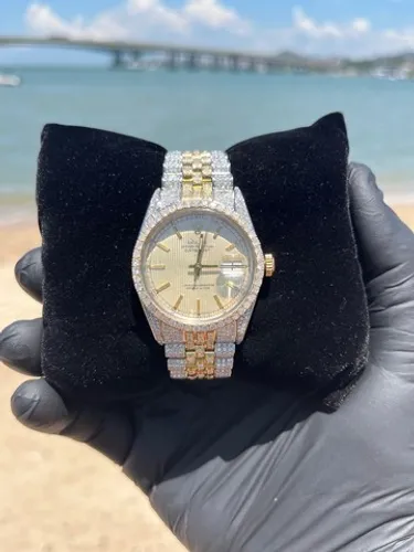 Rolex Oyster Perpetual Datejust 5,7 Ct - Visor Champagne