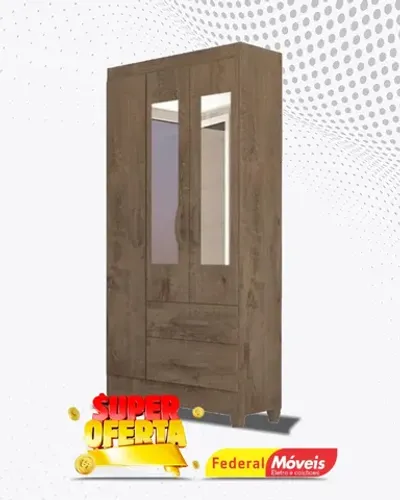 Guarda Roupa 3 Portas 2 Gavetas c/ Espelho Super Lindo Fazemos Entrega