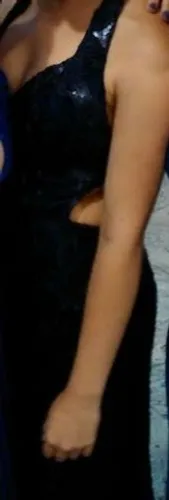 Vestido manequim 40 AZUL paete