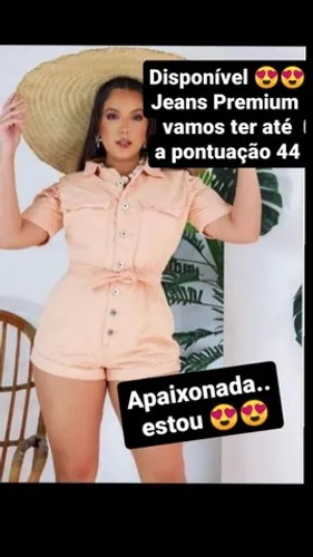 Macaquinho bolso cargo no Jeans Premium.
