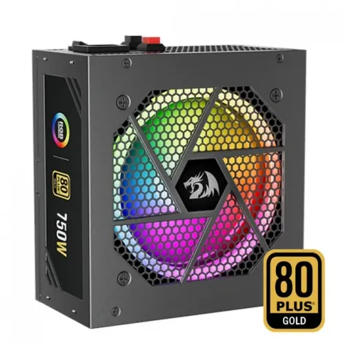 Fonte ATX 750W PFC Ativo 80 Plus Gold Redragon Full Modular PCIe 5.0 Led RGB - WZetta
