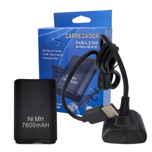 Kit Carregador e Bateria para Controle Xbox 360 LB-5123