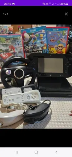 Wii U com jogos e acessórios