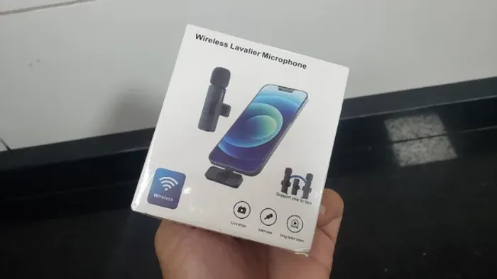 Microfone lapela sem fio recarregável bluetooth 