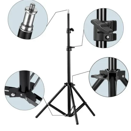 Tripé De Iluminação 2,40m Greika Para Softbox Led Ring Light